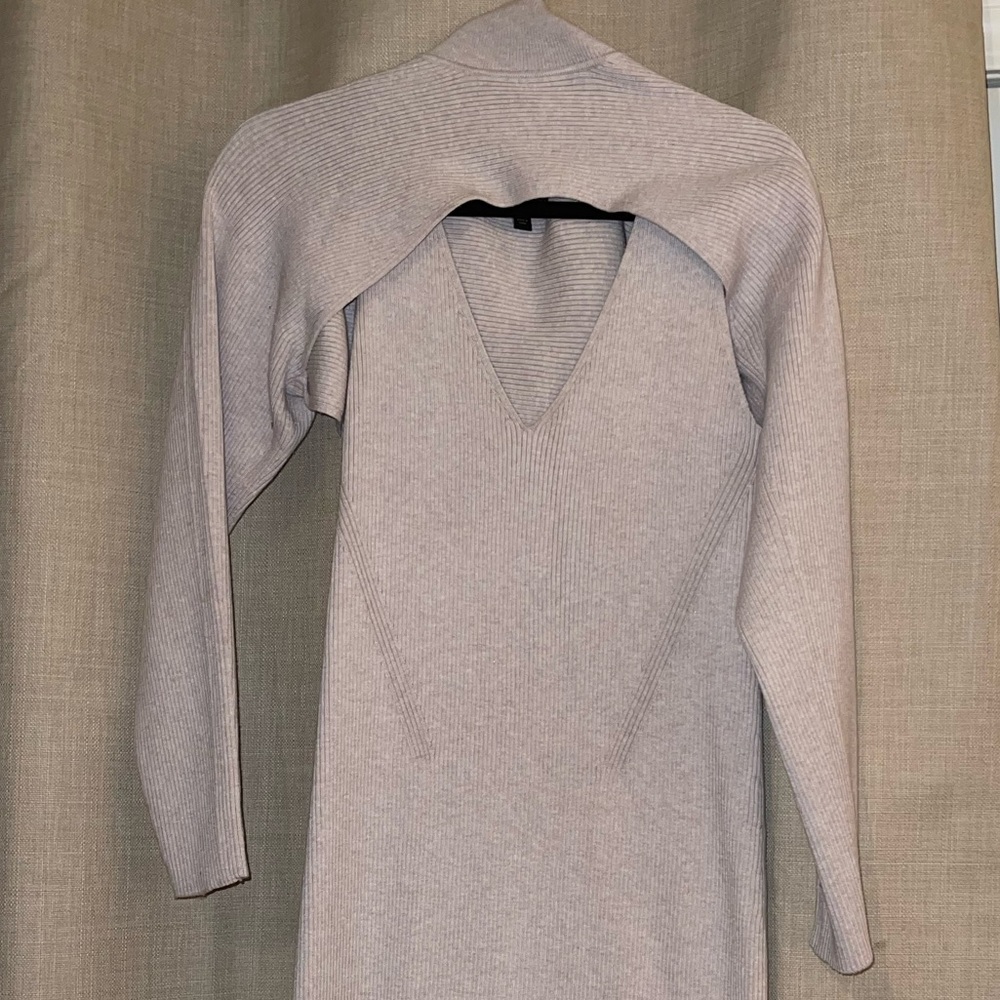 BANANA REPUBLIC ASTI SWEATER DRESS & SHRUG SET Size XS in off-white